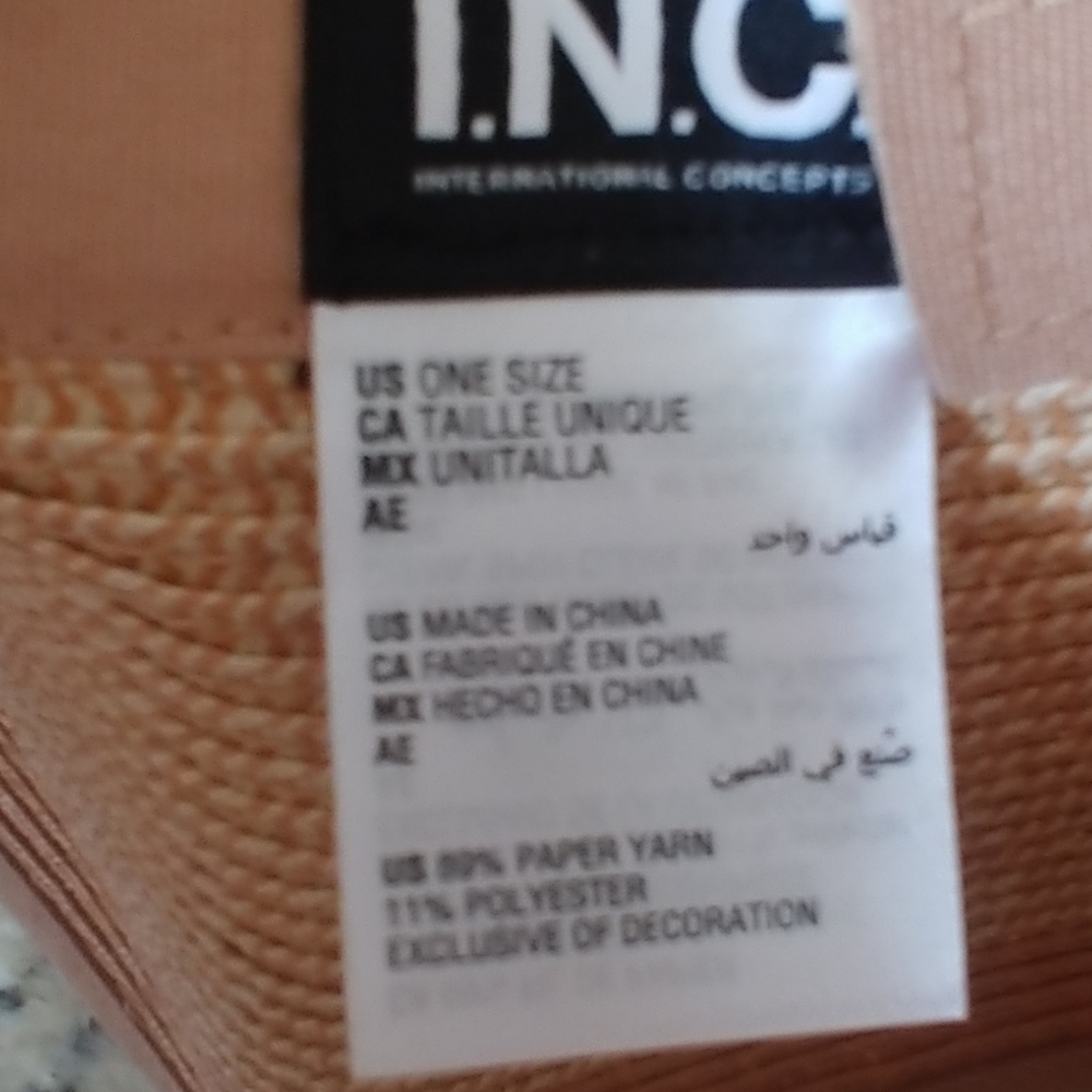 INC International Concepts Two-Tone Straw Visor - Natural, Tan - Picture 2 of 12